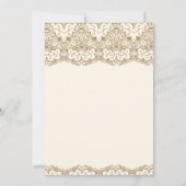 クリームとゴールドのレースをあしらったイスラムのメヘンディ式 招待状 (裏面)