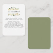 クリームとセージの結婚詳細の方向 エンクロージャーカード (正面/裏面)