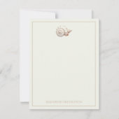 クリームとタン沿岸シーシェルのペルソナライズ ノートカード (正面)