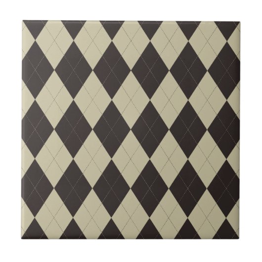 クリームとチョコレートタアーガイルイル タイル (正面)