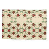 クリームとチョコレートブラウンの花が咲いた枕ケース 枕カバー (裏面)