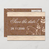 クリームとチョコレート日付はがきを保存 案内ポストカード (正面/裏面)