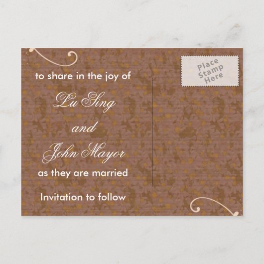 クリームとチョコレート日付はがきを保存 案内ポストカード (裏面)