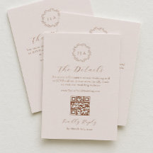 クリームとテラコッタの秋の結婚式の詳細QRコード