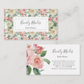 クリームとバラ水彩 名刺 (正面/裏面)