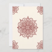 クリームとバーガンディーのイスラム教ムスリム メンディーセレモニー 招待状 (裏面)