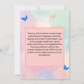 クリームとピンクのミニマリスト性別リビール招待状 招待状 (裏面)