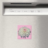 クリームとピンクの花 マグネット (インサイチュ (食洗機))