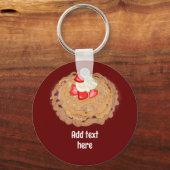 クリームとファンネルケーキ – スローガンを追加おもしろい キーホルダー (正面)