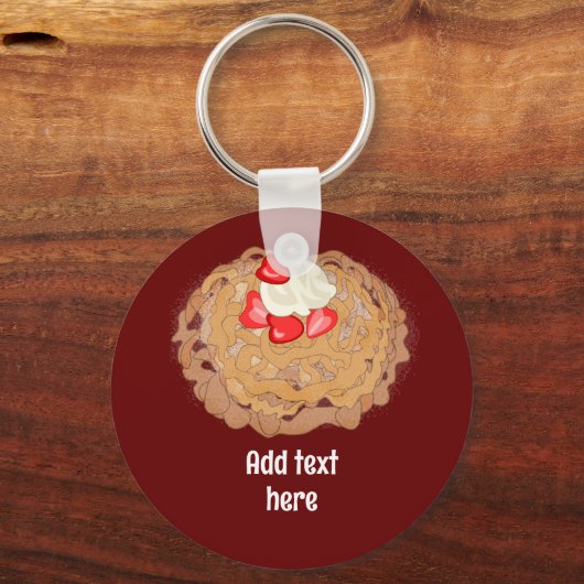 クリームとファンネルケーキ – スローガンを追加おもしろい キーホルダー (正面)
