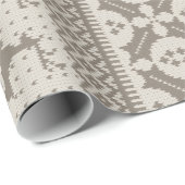 クリームとブラウンフェアアイニットセーター ラッピングペーパー (ロールコーナー)