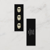 クリームとブラックのスカル。初期のスタイル。 スキニー名刺 (正面/裏面)