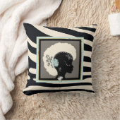 クリームとブラックのゼブラ柄 クッション (ブランケット)