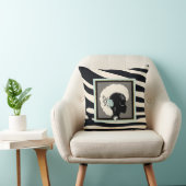 クリームとブラックのゼブラ柄 クッション (椅子)