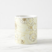 クリームとホワイトコーヒーマグのデイジー コーヒーマグカップ (中央)