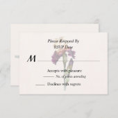 クリームとマルーンのアイリスと芽 出欠カード (正面/裏面)