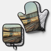 クリームとマルーン列車 鍋つかみ&鍋敷きセット (正面/裏面)