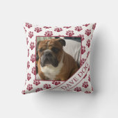クリームとマルーン犬の写真枕 クッション (裏面)