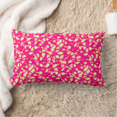 クリームとレモンの模様が入っ淡い色のたピンク ランバークッション (ブランケット)