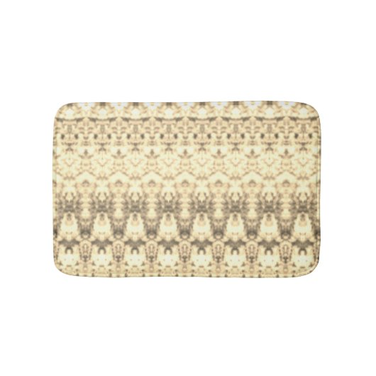 クリームと白と茶色 バスマット (正面)