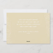 クリームと白のダマスクのクリスマスフォト シーズンカード (裏面)