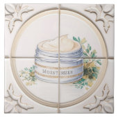 クリームと白の保湿剤タブアートバスルームおもしろいズ タイル (正面)