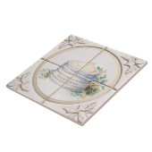 クリームと白の保湿剤タブアートバスルームおもしろいズ タイル (側面)