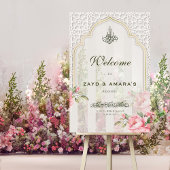 クリームと花のイスラム結婚式 | アクリルサイン