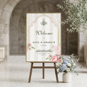 クリームと花のイスラム結婚式 | アクリルサイン