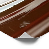 クリームと赤スプラッシュ流体アートポスター ポスター (角)