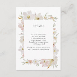 クリームと赤面の水色の花の詳細 エンクロージャーカード
