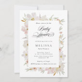 クリームと赤面の水色の花ブライダルシャワー (正面)