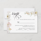 クリームと赤面の水色の花 出欠カード (正面)