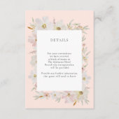 クリームと赤面水彩フラワーズピーチ詳細 エンクロージャーカード (正面)