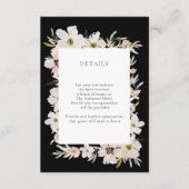 クリームと赤面水彩フラワーズピーチ詳細 エンクロージャーカード (正面)