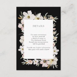 クリームと赤面水彩フラワーズピーチ詳細 エンクロージャーカード