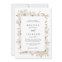 クリームと赤面水彩結婚花