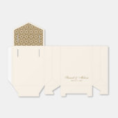 クリームと金ゴールドパター結婚ン フェイバーボックス (折り畳みなし)