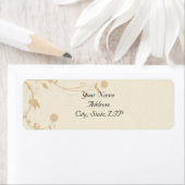 クリームと金ゴールドヴィンテージピンストライプフローラ ラベル (インサイチュ)