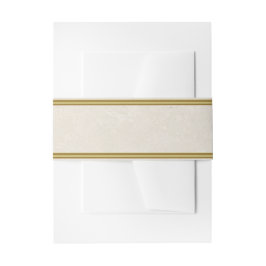 クリームと金ゴールド 招待状ベリーバンド