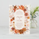 クリームと銅フローラ結婚のアーチ 招待状 (スタンド正面)