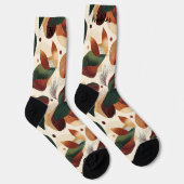 クリームと錆と緑の秋の収穫用ソックス ソックス (右)