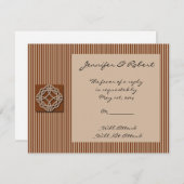 クリームと錆の応答カードのケルト結び目模様 出欠カード (正面/裏面)