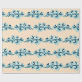 クリームと青中国のい年賀の雲 ラッピングペーパー (フラット)