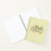 クリームと黄色の花が付いたかわいいノート ノートブック (内部)