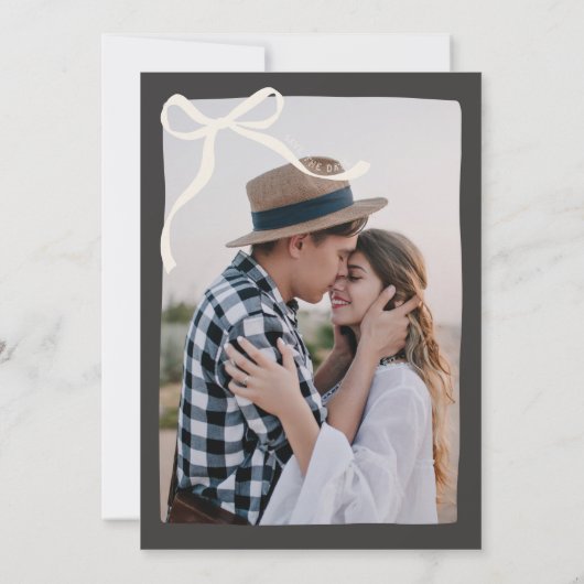 クリームと黒お洒落手引き弓 セーブザデート (裏面)