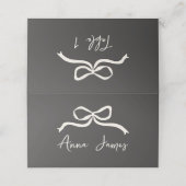 クリームと黒お洒落手引き弓 プレイスカード (外部開封)