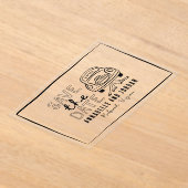 クリームと黒お洒落手引き車 アクリル招待状 (レイダウン)