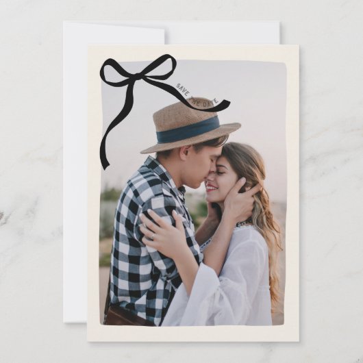 クリームと黒お洒落手引き車 セーブザデート (裏面)