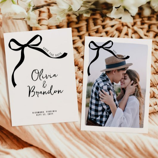 クリームと黒お洒落手引き車 セーブザデート